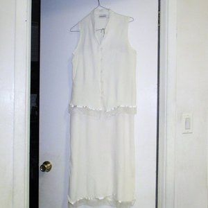 Vintage Blouse  & Slit Maxi Skirt Set